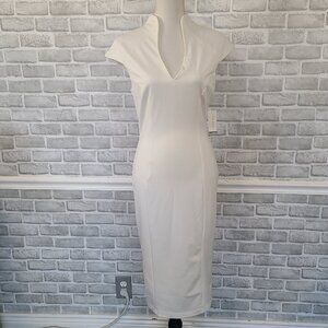 Alexia Admor Scuba Midi Dress Bodycon Old Money Quiet Luxury NEW Small $250